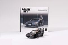 Mini GT 1/64 869 Nissan Skyline GT-R (R32) Gunmetal W/ Matsuda Figure Tsugio Matsuda Collection