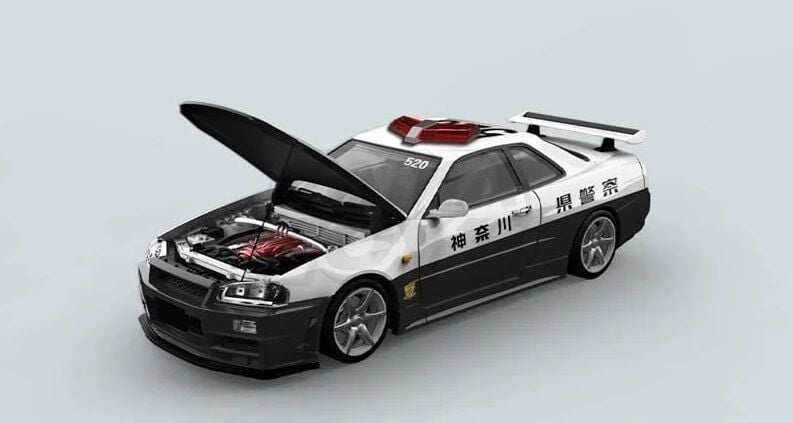 Time Micro COOL ART 1:64 Nissan Skyline GT-R R34 Police