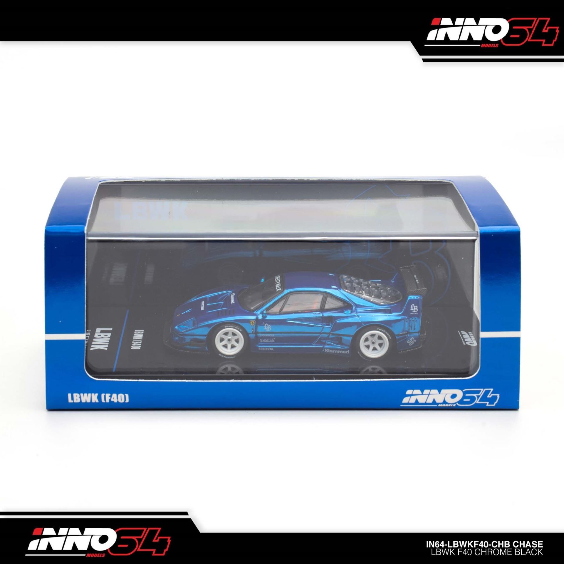 Inno 64 Models LBWK F40 Chrome Blue !!Chase Araba!!