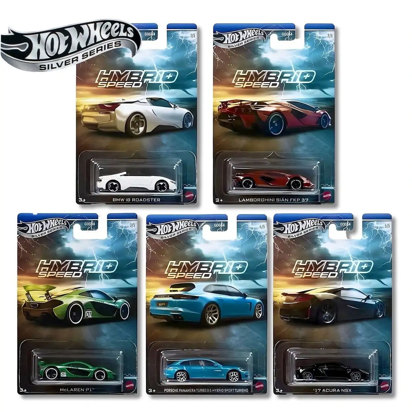 Hot Wheels Silver Series - Hybird Speed - 5li Set - GDG44-977P