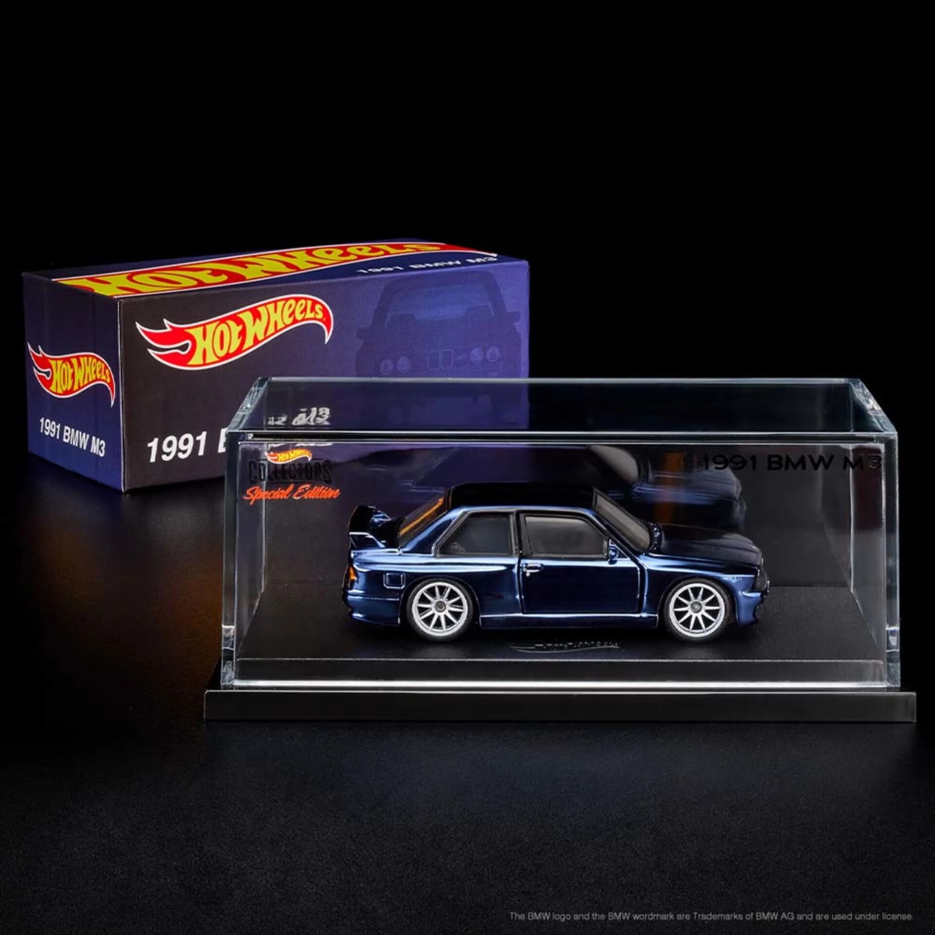 Hot Wheels  RLC 1991 BMW M3 Mavi - Akrilik Kutuda