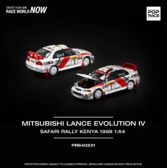 Pop Race 1/64 Mitsubish Lancer Evolution 4 Safari Rally Kenya 1998 - PR640231
