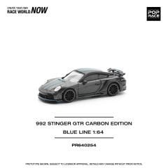 Pop Race 1/64 992 Stinger Carbon Edition Blue Line - PR640254