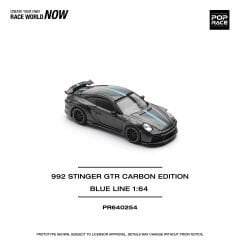 Pop Race 1/64 992 Stinger Carbon Edition Blue Line - PR640254