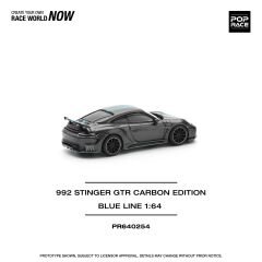 Pop Race 1/64 992 Stinger Carbon Edition Blue Line - PR640254