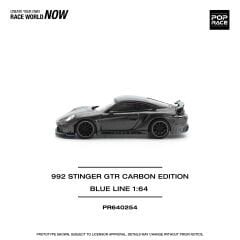 Pop Race 1/64 992 Stinger Carbon Edition Blue Line - PR640254