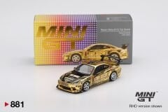 Mini GT 881-882-883 1/64 Top Secret TAS 2025 Gold Chrome Set - Nissan Silvia (S15) Top Secret Gold Chrome - Nissan Skyline GT-R (R34) Top Secret Gold Chrome - Toyota Supra (JZA80) Top Secret GT-300 Gold Chrome