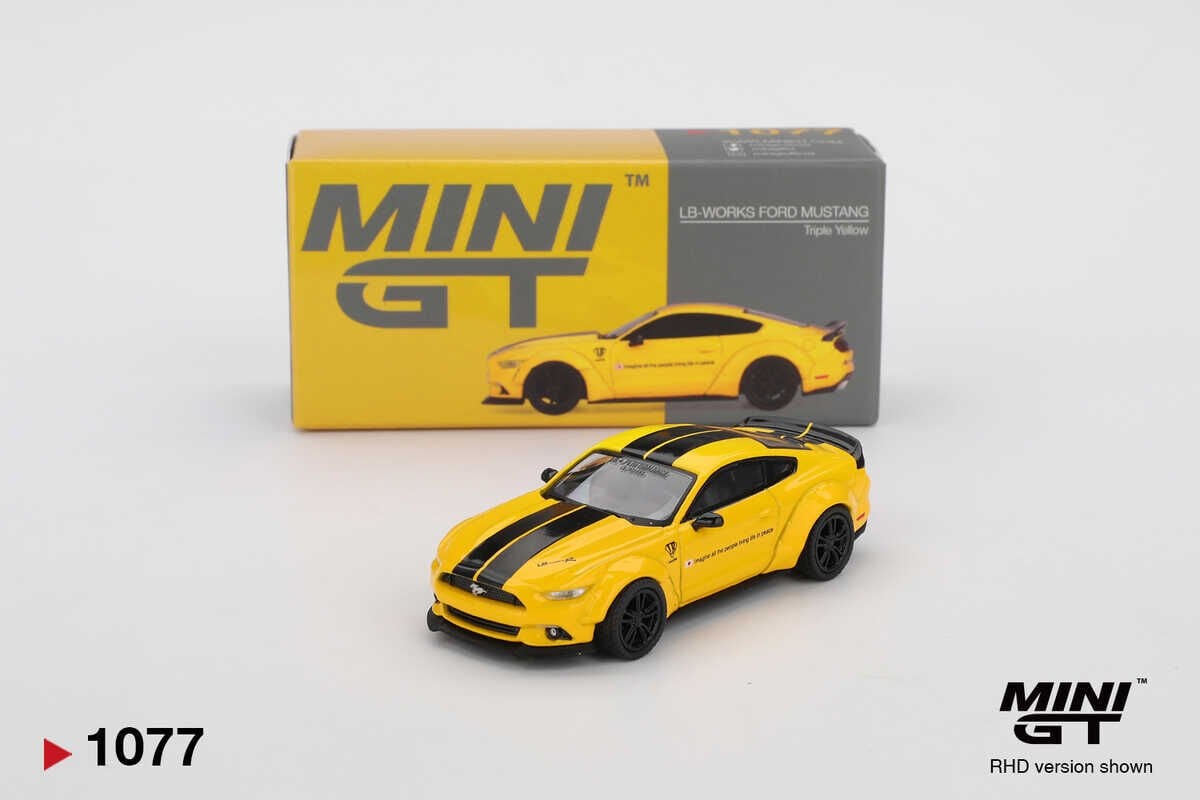 Mini GT 1077 1/64 B-WORKS FORD MUSTANG Triple Yellow
