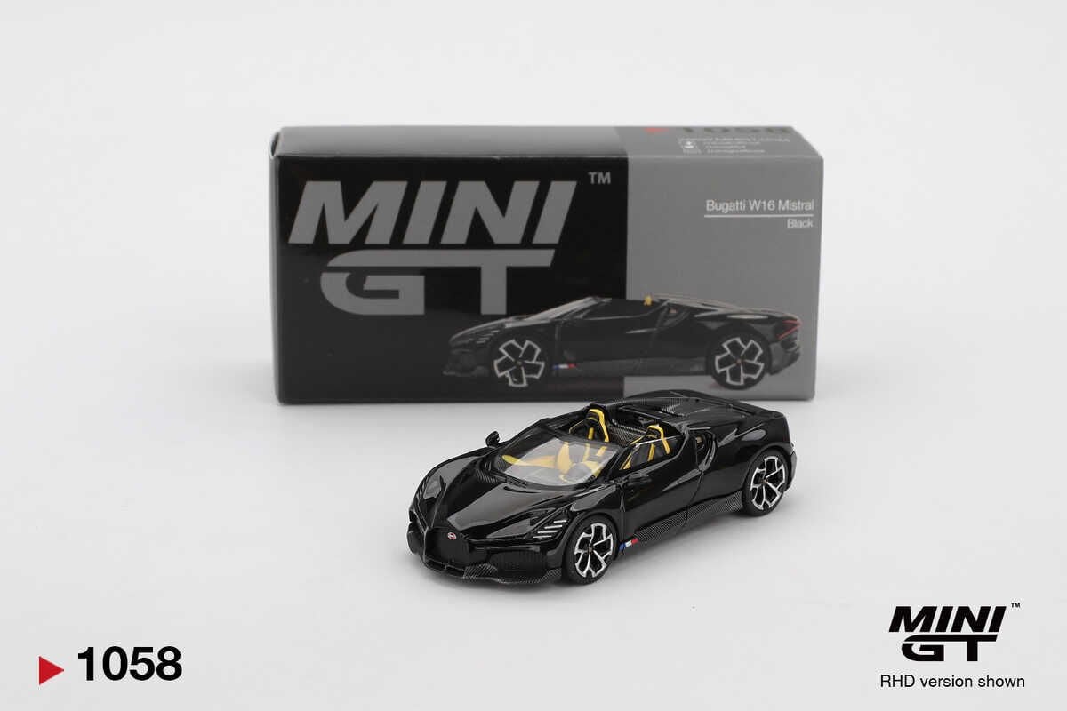 Mini GT 1058 1/64 Bugatti W16 Mistral Black