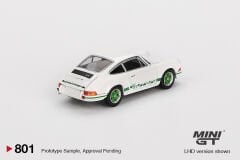 Mini GT 801 Porsche 911 Carrera RS 2.7 Grand Prix White with Green Livery