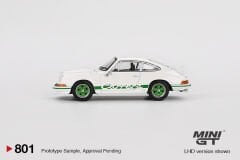 Mini GT 801 Porsche 911 Carrera RS 2.7 Grand Prix White with Green Livery