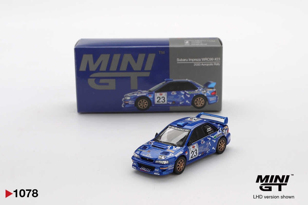 Mini GT 1078 1/64 Subaru Impreza WRC99 #23 2000 Acropolis Rally