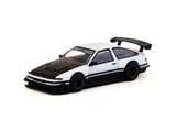 Tarmac Works Toyota Sprinter Trueno AE86 Widebody Beyaz / Siyah Tarmac Kartları ile Birlikte