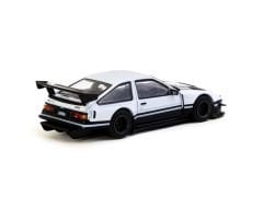 Tarmac Works Toyota Sprinter Trueno AE86 Widebody Beyaz / Siyah Tarmac Kartları ile Birlikte