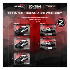 Tarmac Works Toyota Sprinter Trueno AE86 Widebody Beyaz / Siyah Tarmac Kartları ile Birlikte