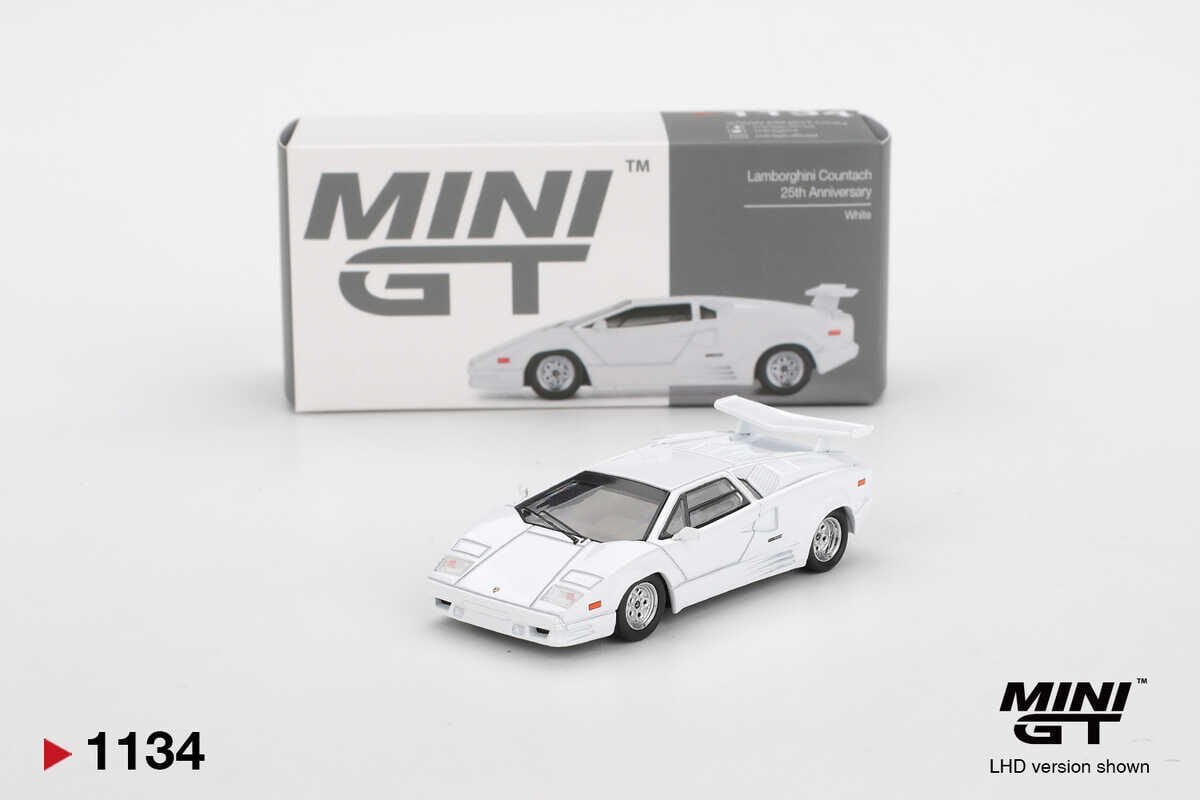 Mini GT 1134 1/64 Lamborghini Countach 25th Anniversary White