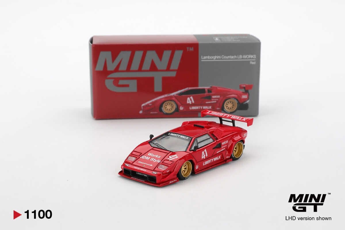 Mini GT 1100 1/64 Lamborghini Countach LB-WORKS Red