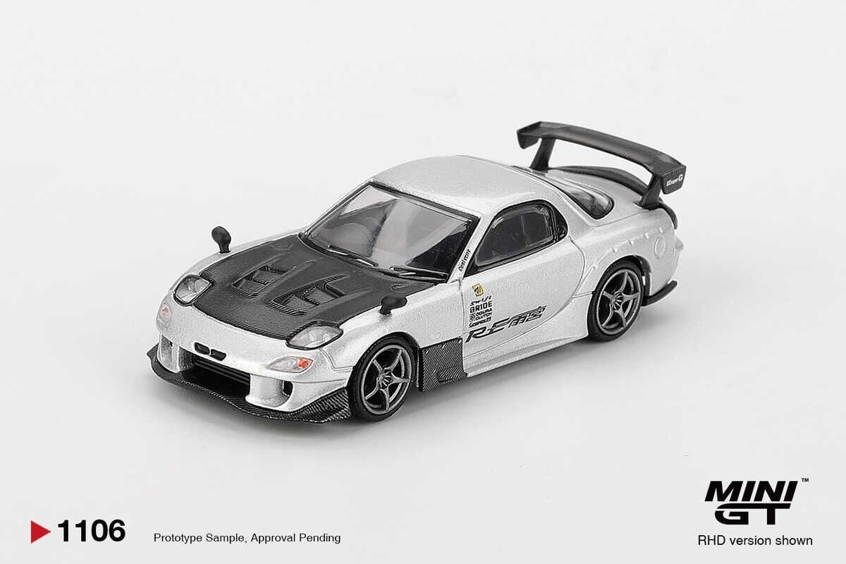 Mini GT 1/64 1106 Mazda RX-7 RE-Amemiya Silver Metallic