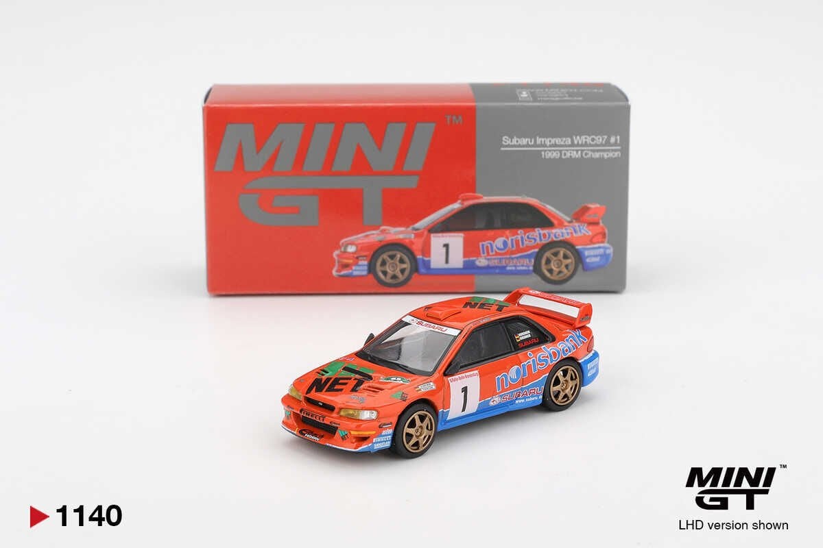 Mini GT 1/64 1140 Subaru Impreza WRC97 #1 1999 DRM Champion