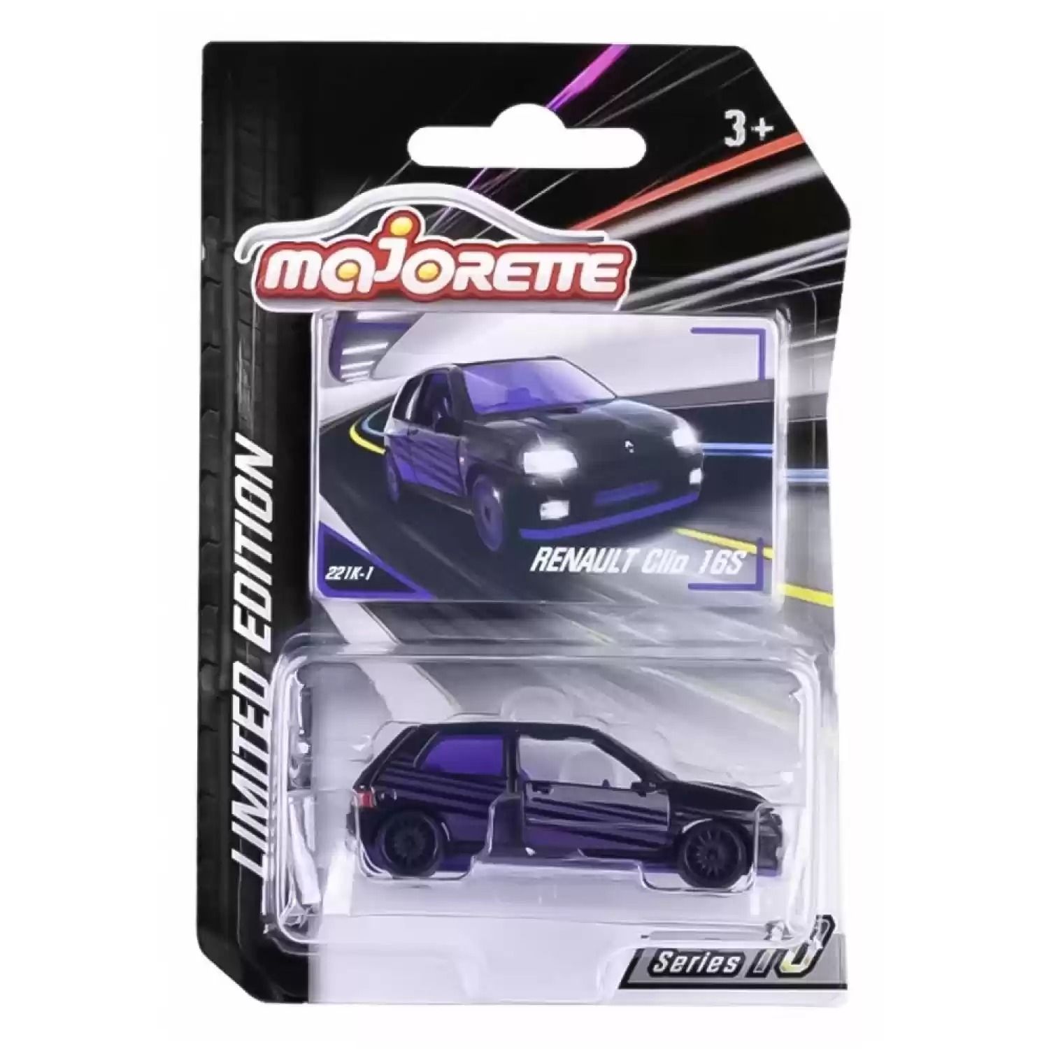 Majorette - Limitli Seri 10 Renault Clio 16S (Siyah)