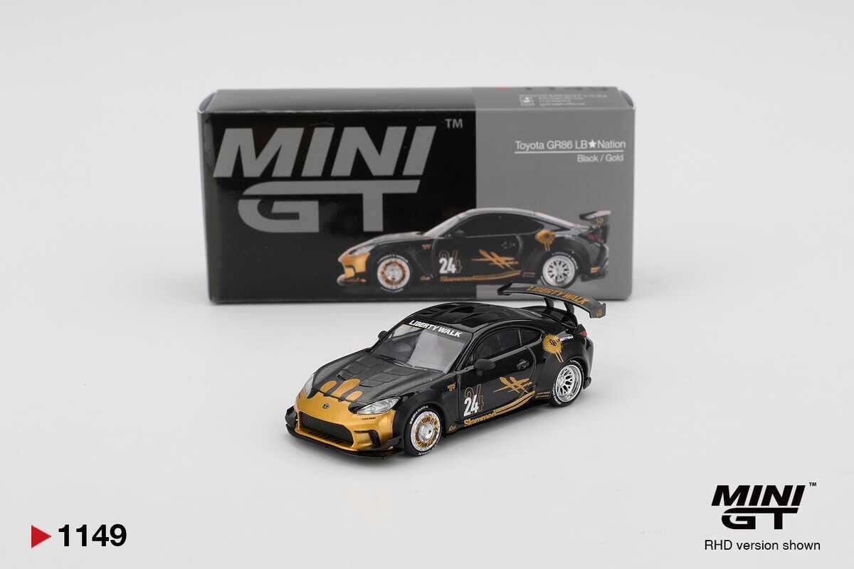 Mini GT 1/64 1149 Toyota GR86 LB-Nation Black/Gold