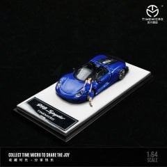 TimeMicro 1:64 Porsche 918 Koyu Mavi Figürlü Sürüm