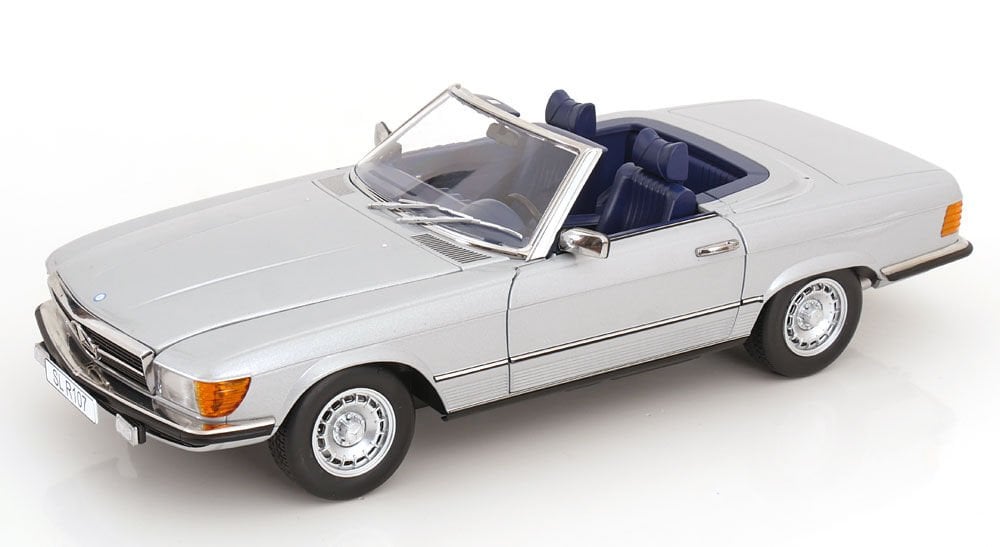KK Scale 1/12 Scale Diecast KKDC120181 - Mercedes 450 SL R107 EU-Version with removable Softtop 1985 - Gümüş