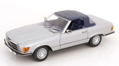 KK Scale 1/12 Scale Diecast KKDC120181 - Mercedes 450 SL R107 EU-Version with removable Softtop 1985 - Gümüş