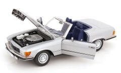 KK Scale 1/12 Scale Diecast KKDC120181 - Mercedes 450 SL R107 EU-Version with removable Softtop 1985 - Gümüş
