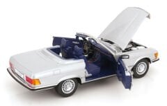 KK Scale 1/12 Scale Diecast KKDC120181 - Mercedes 450 SL R107 EU-Version with removable Softtop 1985 - Gümüş