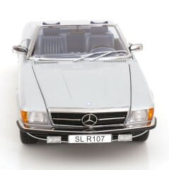 KK Scale 1/12 Scale Diecast KKDC120181 - Mercedes 450 SL R107 EU-Version with removable Softtop 1985 - Gümüş